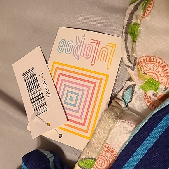 NWT LuLaRoe Classic hi-lo Navy blue Striped stretch top women's large - Picture 5 of 9